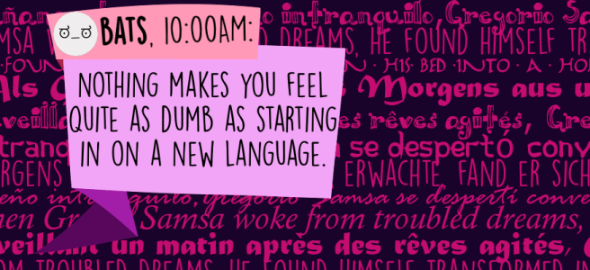 Nothing makes you feel quite as dumb as starting in on a new language.